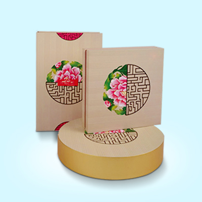 木纹中国风月饼礼盒设计制作