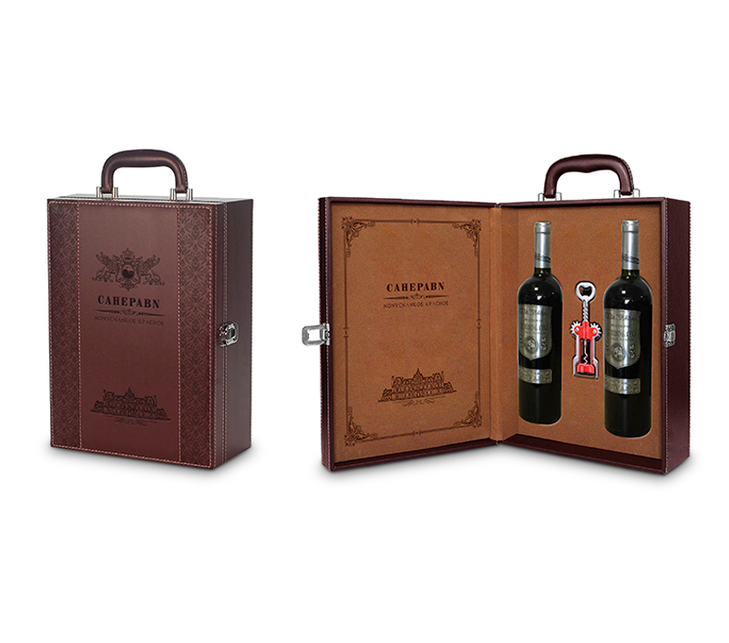 高檔紅酒皮盒禮盒包裝設計