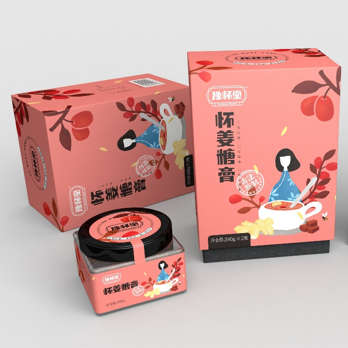 豫怀堂怀姜糖膏品牌系列包装设计定做