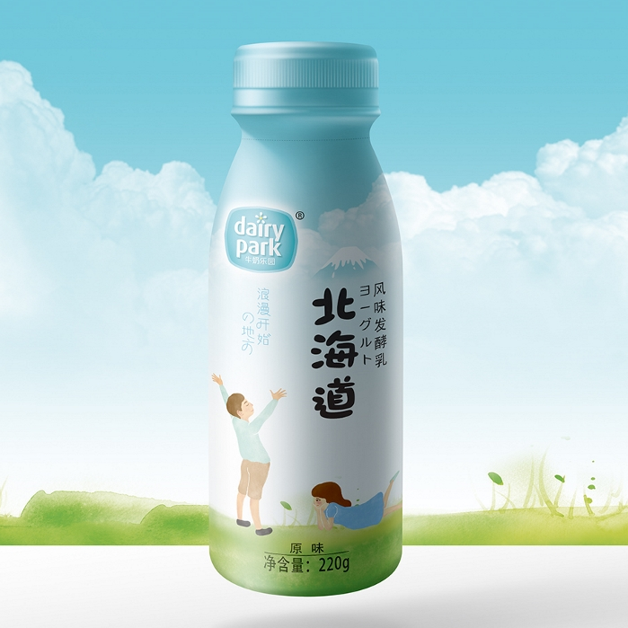 Dairy park 牛奶乐园 北海道牛奶包装设计|瓶型设计