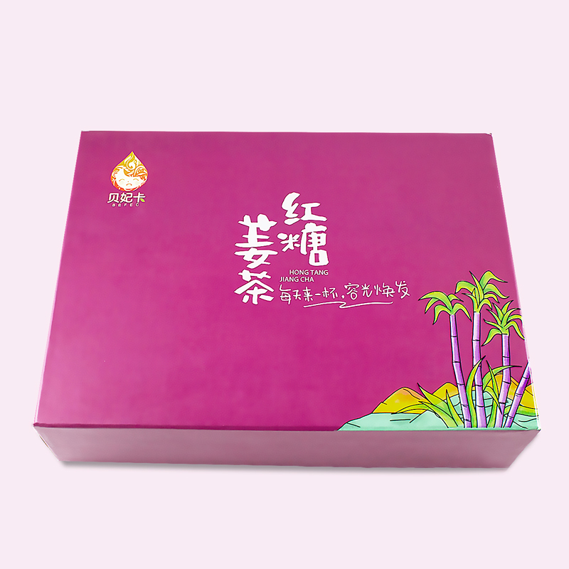 紅糖姜茶禮盒包裝設(shè)計(jì)定制，天地蓋精裝包裝盒