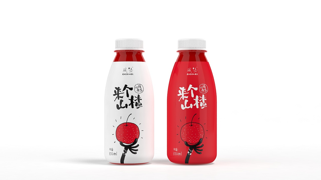 山楂飲料扁平風(fēng)瓶貼設(shè)計