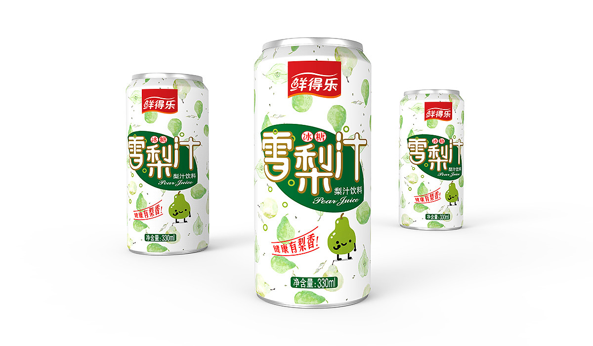 罐裝飲料扁平元素瓶貼包裝設計