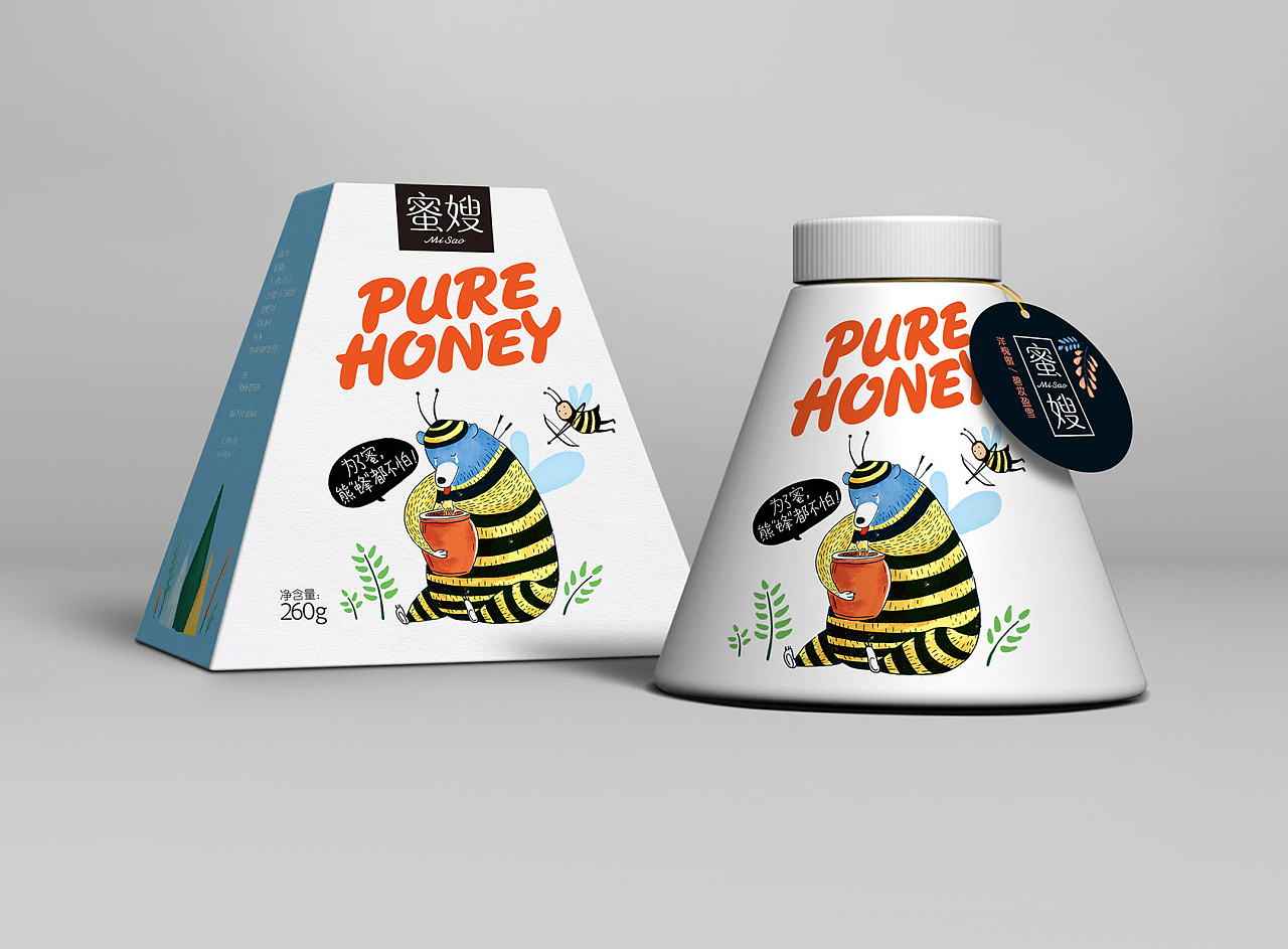 蜂蜜包裝卡通瓶貼設計