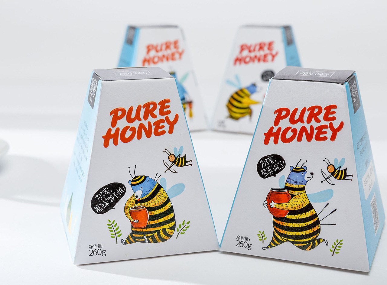 蜂蜜包裝卡通瓶貼設計