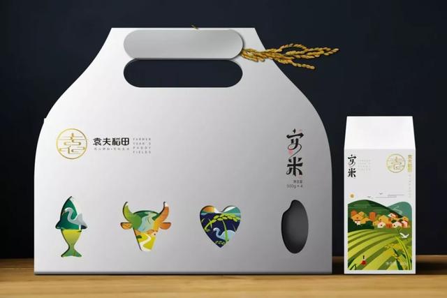 家里常吃的大米變成了禮品，包裝設(shè)計(jì)也是搖身一變