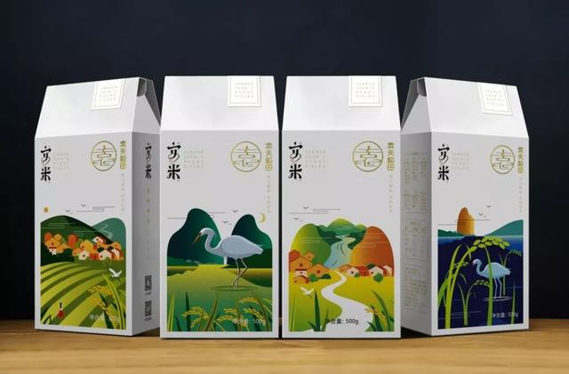 家里常吃的大米變成了禮品，包裝設(shè)計(jì)也是搖身一變