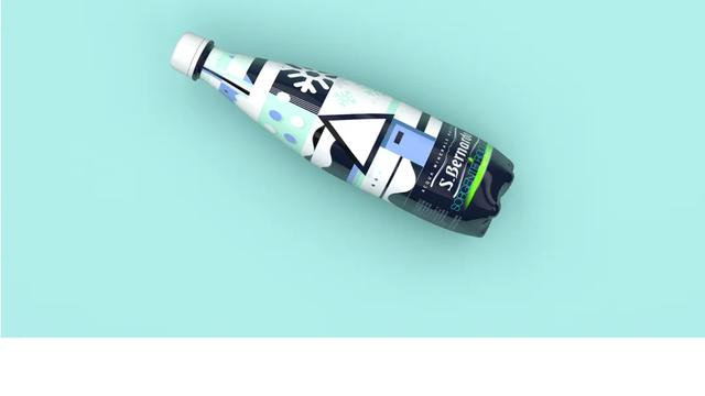 提高幾個(gè)檔次的礦泉水，用幾何圖形包裝，不多說就是貴！
