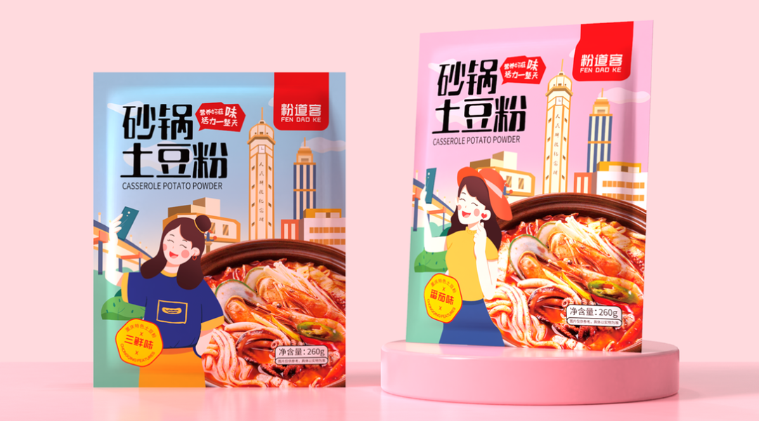 这样的速食面条包装设计,有点酷