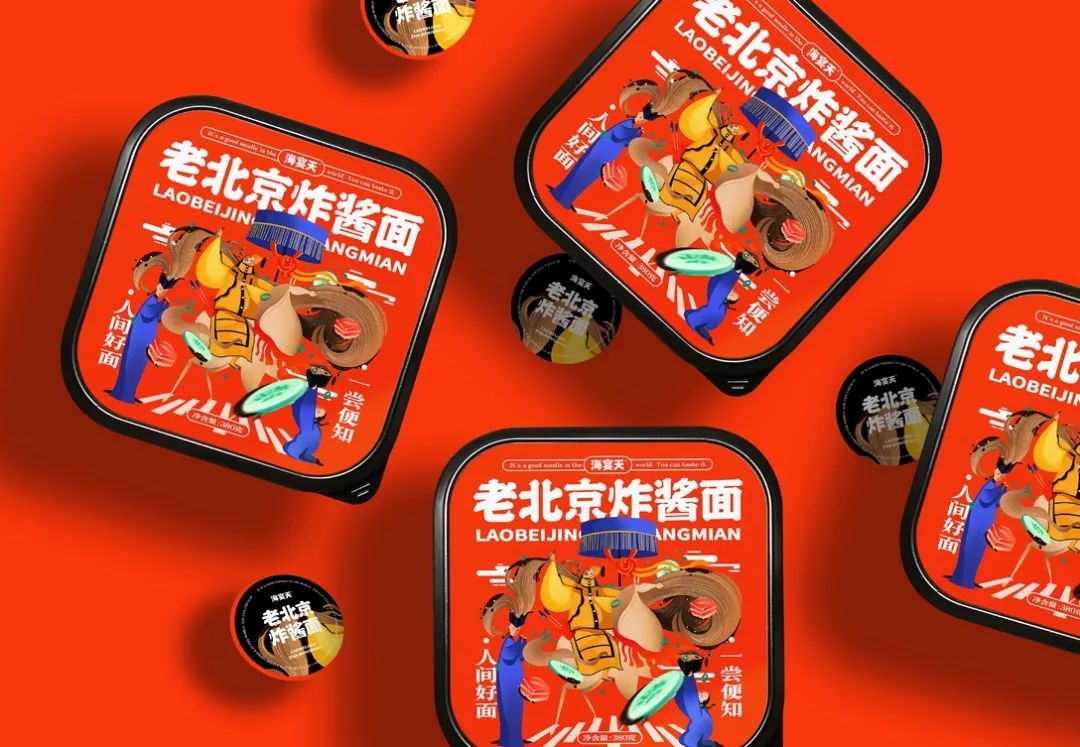 这样的速食面条包装设计,有点酷