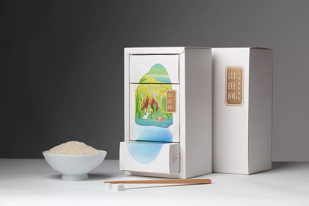 包裝創(chuàng)新使用立體插畫，大米貴點都沒話說