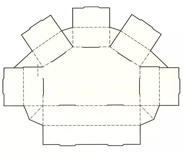 多边形盘式包装盒结构展开图